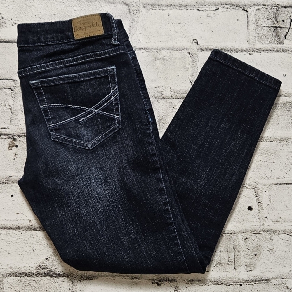 Aeropostale Lola Cropped Jegging Jeans Skinny Denim Blue Size 6
